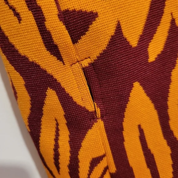 Zara Floral Wrap Crop Sweater Jacket Long Sleeve Orange Red Leaf Pattern Tie EUC - Picture 10 of 14